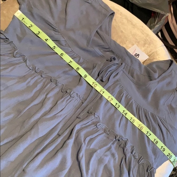 Altar'd State steel colored top, ties at front, M - Picture 9 of 12